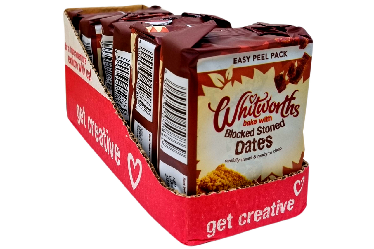Box of Whitworths Blocked Stoned Dates 6 x 350g Best Before it's